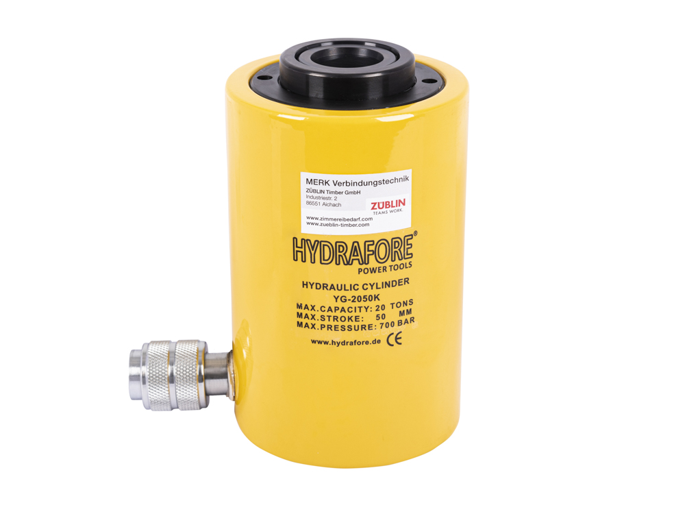 Hohlkolbenzylinder für Hydraulikpumpe mit Kolbenhub 50 mm und max. Druck 10 to